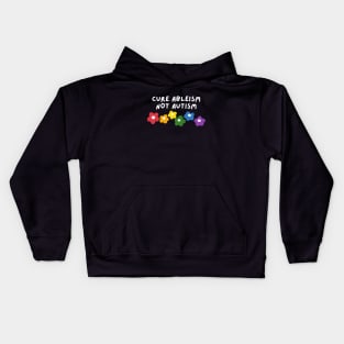 cure ableism, not autism Kids Hoodie